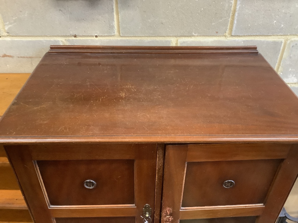 An Edwardian mahogany two door compactum